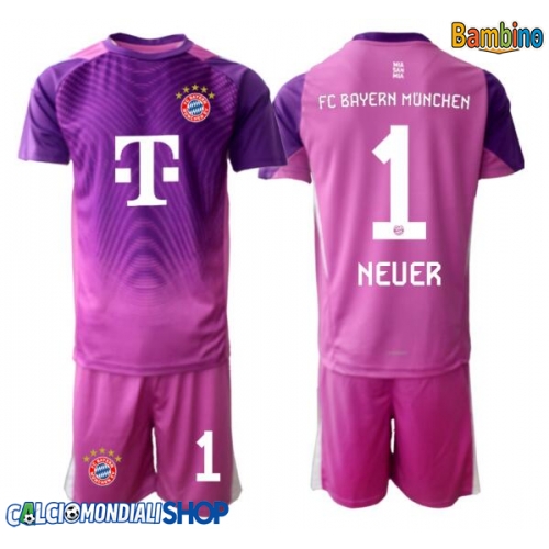 Maglie da calcio Bayern Munich Manuel Neuer #1 Portiere Terza Maglia Bambino 2025-26 Manica Corta + Pantaloni corti)